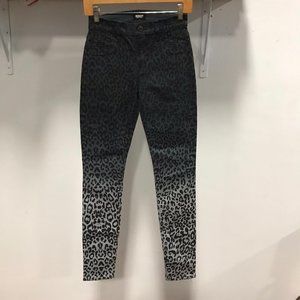NWT HUDSON NICO leopard RARE mid rise super skinny denim Jean Pant 25